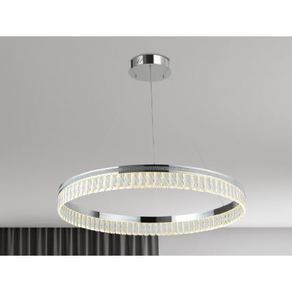 LED stmievateľný krištáľový luster na lanku THALIA LED/55W/230V 3000-6000K priemer 80 cm + diaľkové ovládanie