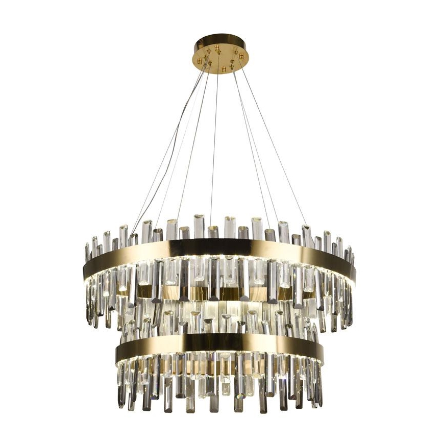 LED Stmievateľný krištáľový luster na lanku LED/190W/230V 3000-6500K + diaľkové ovládanie