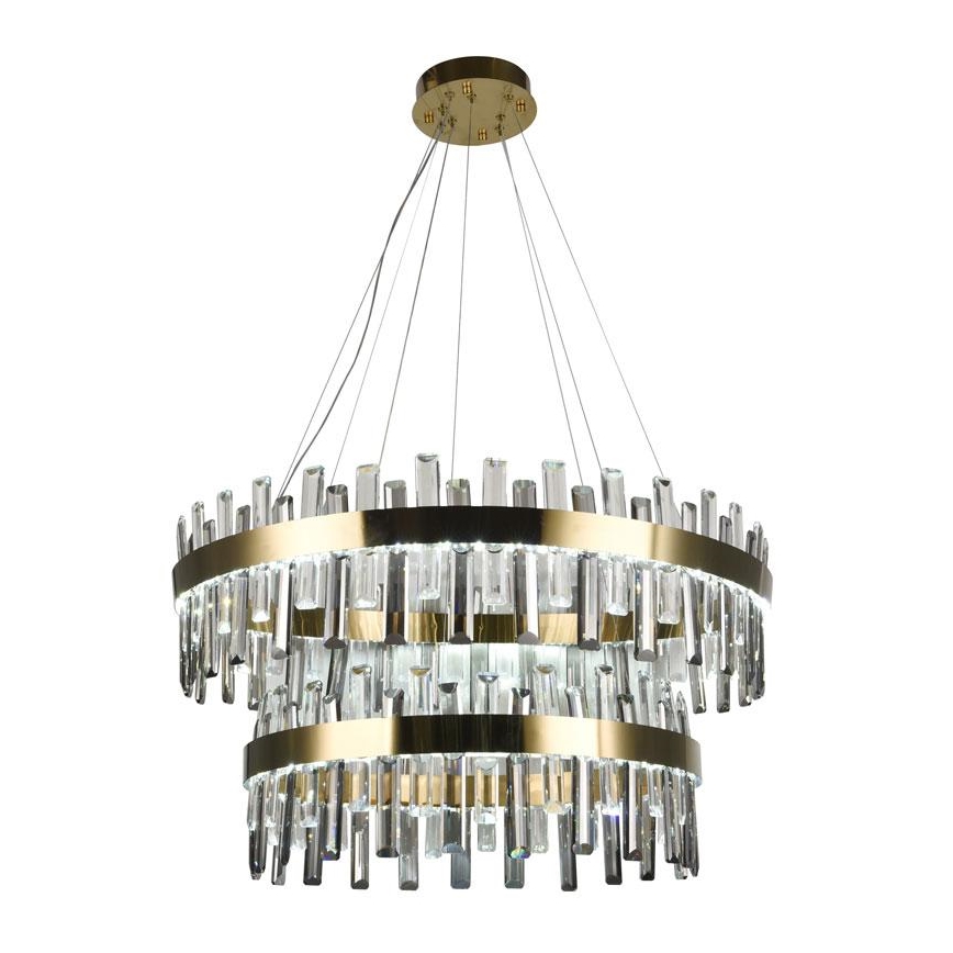 LED Stmievateľný krištáľový luster na lanku LED/190W/230V 3000-6500K + diaľkové ovládanie