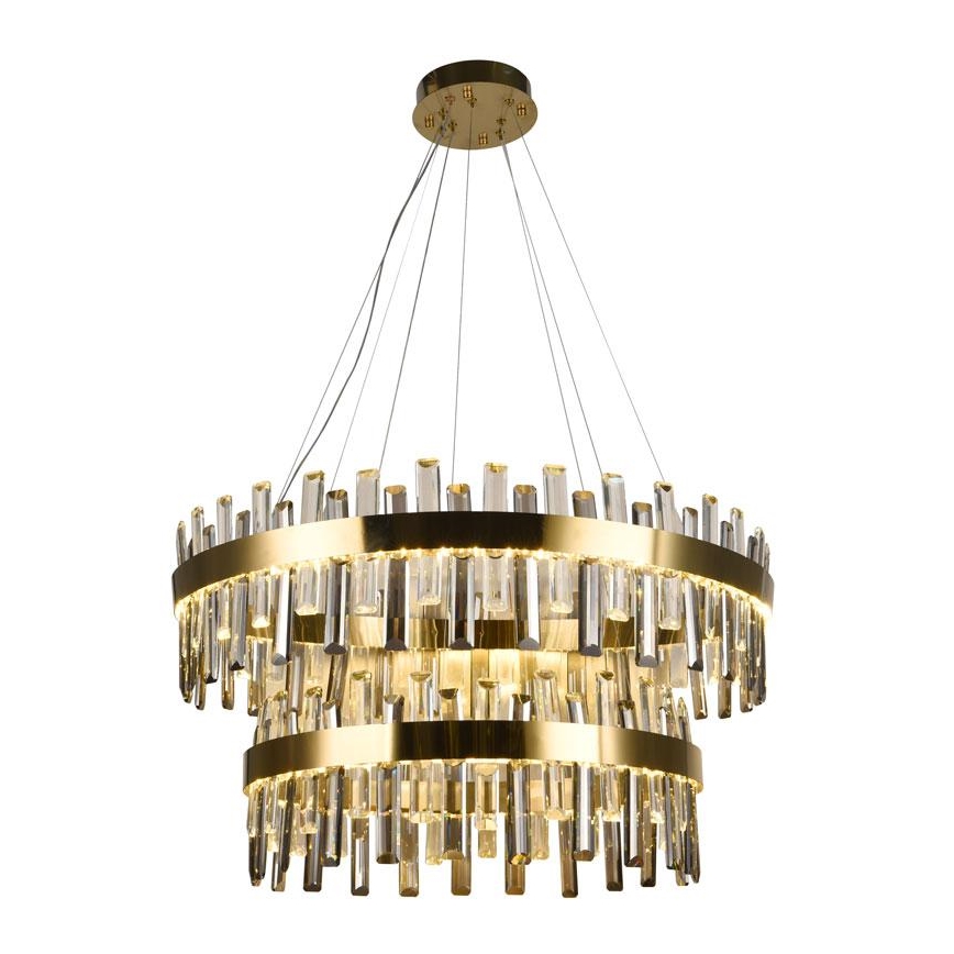 LED Stmievateľný krištáľový luster na lanku LED/190W/230V 3000-6500K + diaľkové ovládanie