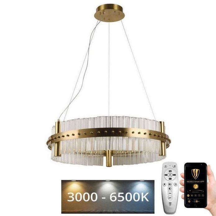 LED Stmievateľný krištáľový luster na lanku LED/40W/230V 3000-6500K + diaľkové ovládanie