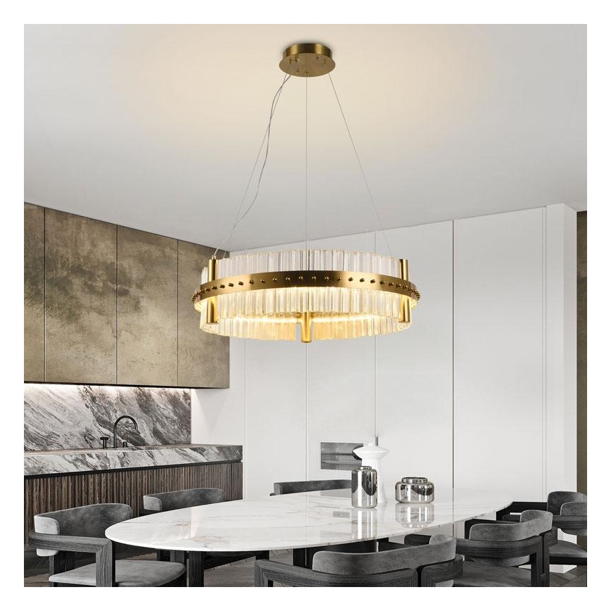 LED Stmievateľný krištáľový luster na lanku LED/40W/230V 3000-6500K + diaľkové ovládanie