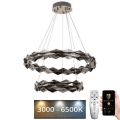 LED Stmievateľný krištáľový luster na lanku LED/65W/230V 3000-6500K lesklý chróm + diaľkové ovládanie