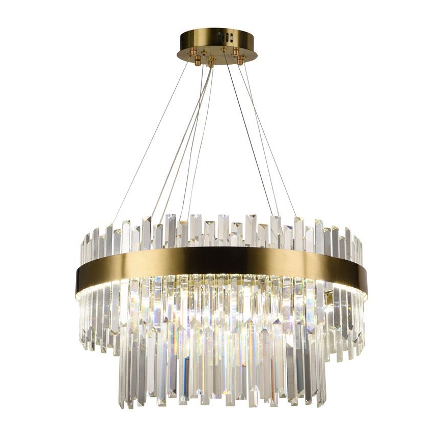 LED Stmievateľný krištáľový luster na lanku LED/80W/230V 3000-6500K + diaľkové ovládanie
