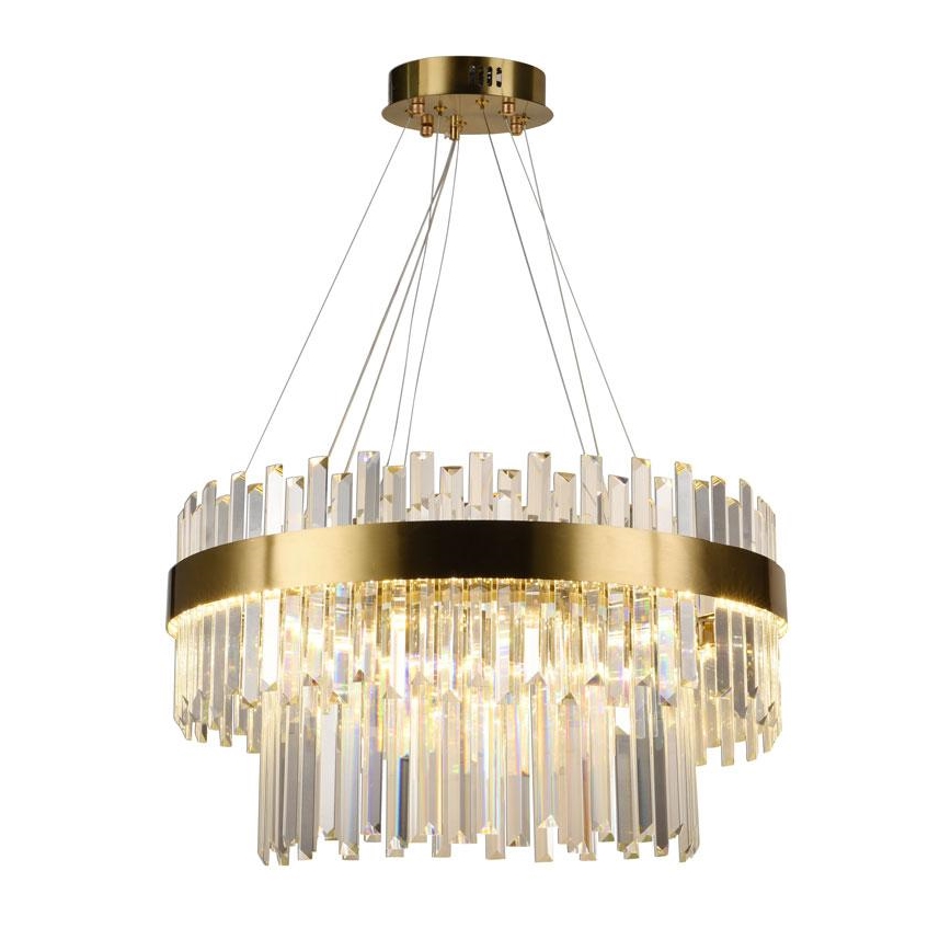 LED Stmievateľný krištáľový luster na lanku LED/80W/230V 3000-6500K + diaľkové ovládanie