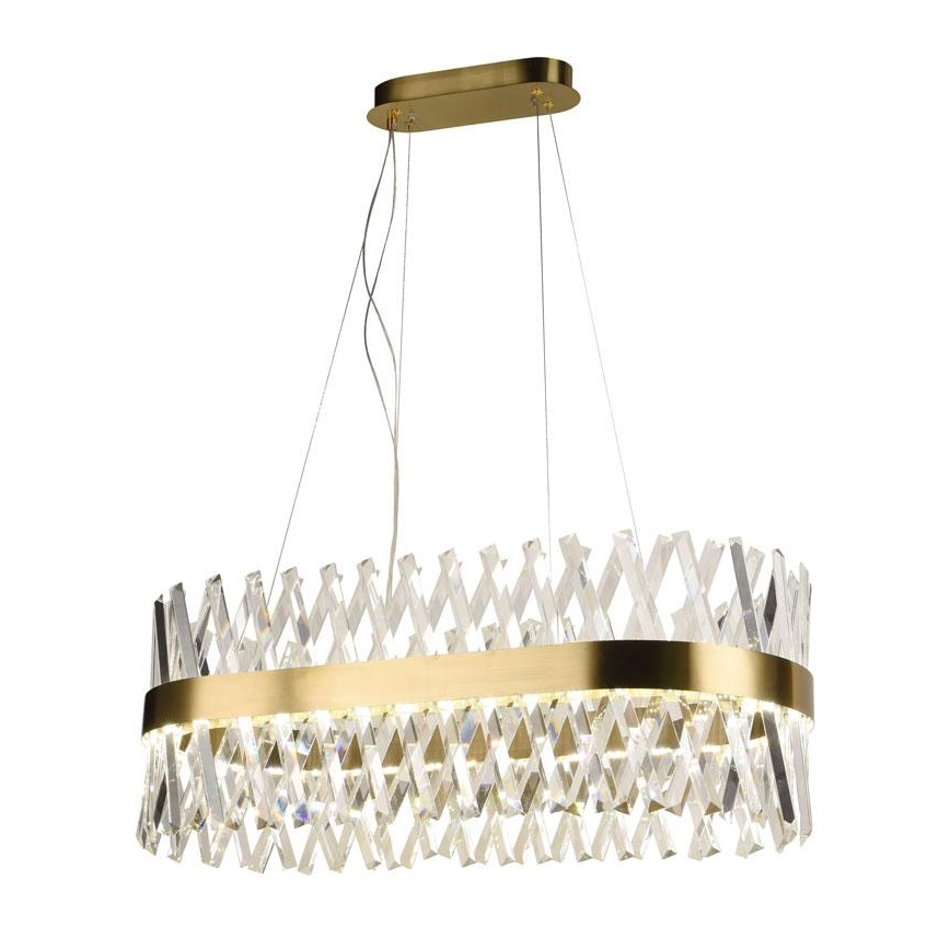 LED Stmievateľný krištáľový luster na lanku LED/90W/230V 3000-6500K + diaľkové ovládanie