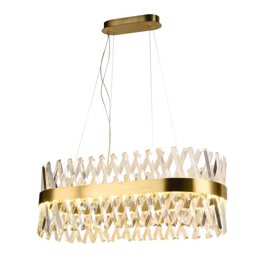 LED Stmievateľný krištáľový luster na lanku LED/90W/230V 3000-6500K + diaľkové ovládanie