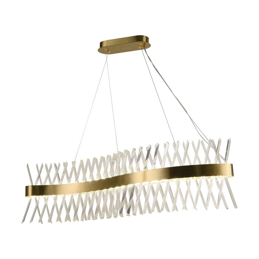 LED Stmievateľný krištáľový luster na lanku LED/95W/230V 3000-6500K + diaľkové ovládanie
