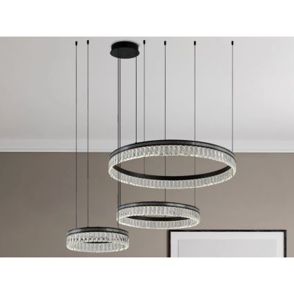 LED stmievateľný krištáľový luster na lanku THALIA LED/120W/230V 3000-6000K + diaľkové ovládanie