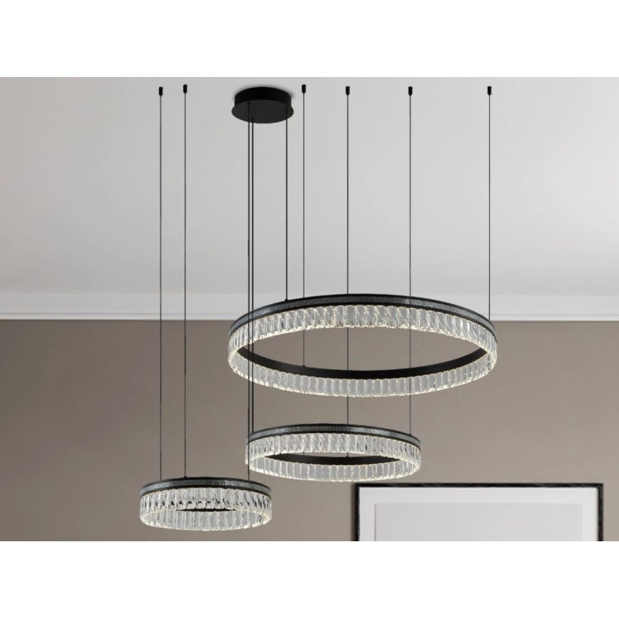 LED stmievateľný krištáľový luster na lanku THALIA LED/120W/230V 3000-6000K + diaľkové ovládanie