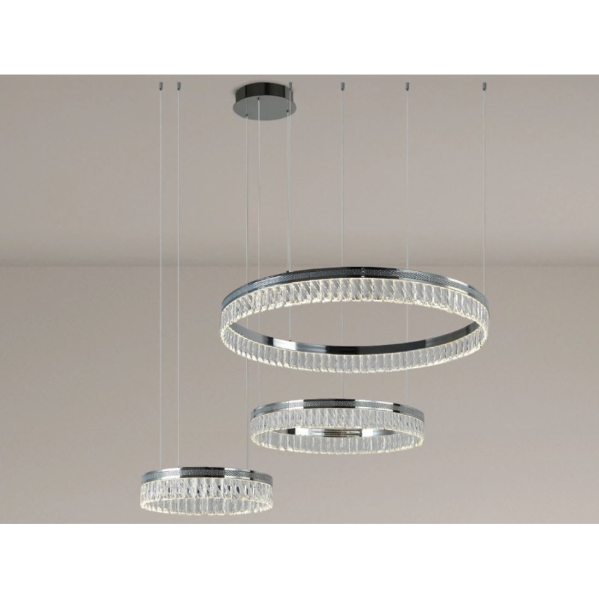 LED Stmievaný krištáľový luster na lanku THALIA LED/120W/230V 3000-6000K + diaľkové ovládanie