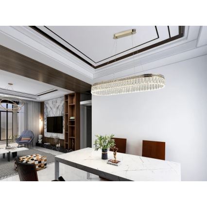 LED stmievateľný krištáľový luster na lanku THALIA LED/50W/230V 3000-6000K + diaľkové ovládanie