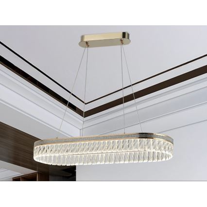 LED stmievateľný krištáľový luster na lanku THALIA LED/50W/230V 3000-6000K + diaľkové ovládanie