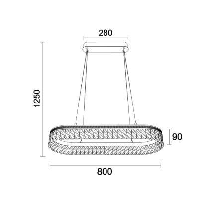 LED stmievateľný krištáľový luster na lanku THALIA LED/50W/230V 3000-6000K + diaľkové ovládanie