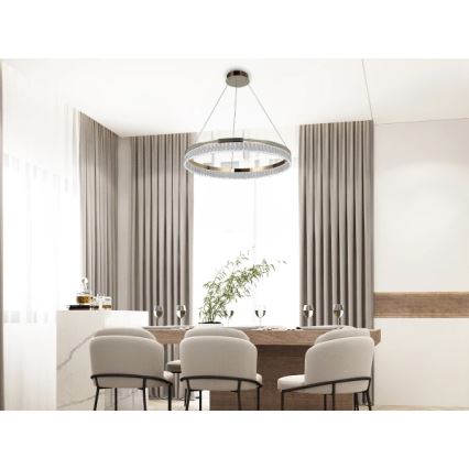 LED Stmievateľný krištáľový luster na lankách THALIA LED/55W/230V 3000-6000K pr. 80 cm + diaľkové ovládanie