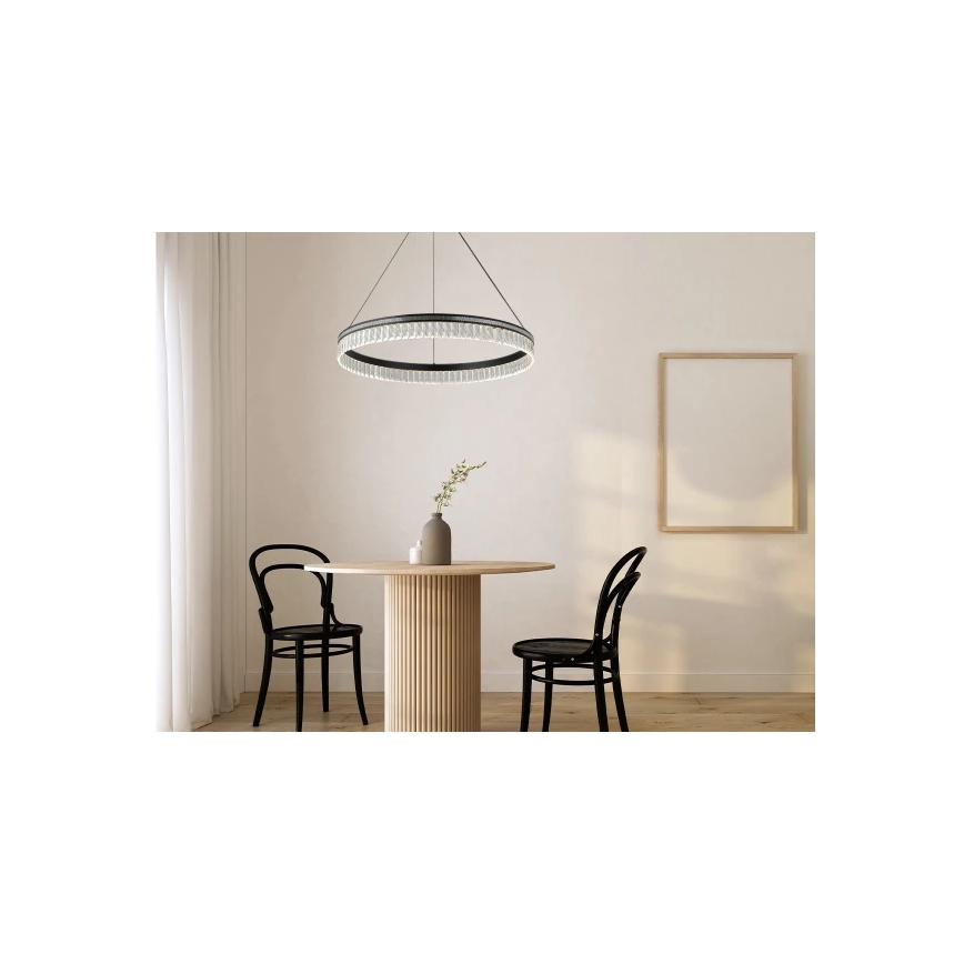 LED Stmievateľný krištáľový luster na lanku THALIA LED/55W/230V 3000-6000K pr. 80 cm + diaľkové ovládanie