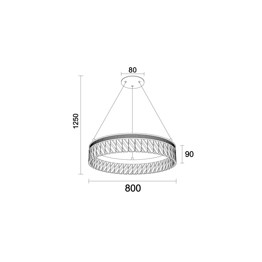LED Stmievateľný krištáľový luster na lanku THALIA LED/55W/230V 3000-6000K pr. 80 cm + diaľkové ovládanie