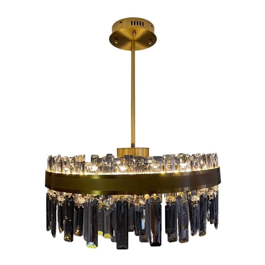 LED Stmievateľný krištáľový luster na tyči LED/80W/230V 3000-6500K + diaľkové ovládanie