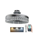 LED Stmievateľný krištáľový prisadený luster LED/75W/230V 3000-6500K matný chróm + diaľkové ovládanie