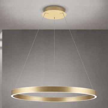 LED Stmievateľný luster na lane KOLK LED/80W/230V 2700/3000/4000K priemer 80 cm zlatá