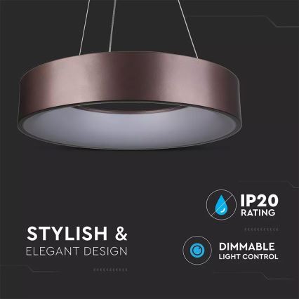 LED Stmievateľný luster na lanku 1xLED/20W/230V