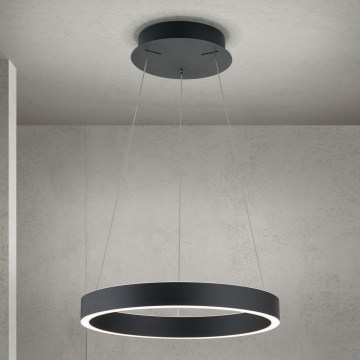 LED stmievateľný luster na lanku KOLK LED/40W/230V 2700/3000/4000K pr. 40 cm čierna