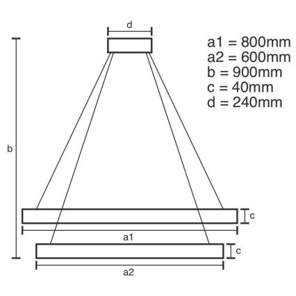 LED Stmievateľný luster na lanku  LED/100W/230V 3000-6500K + diaľkové ovládanie