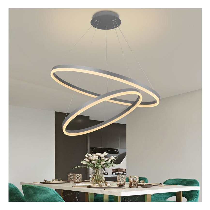 LED Stmievateľný luster na lanku LED/100W/230V 3000-6500K pr. 80 cm + diaľkové ovládanie