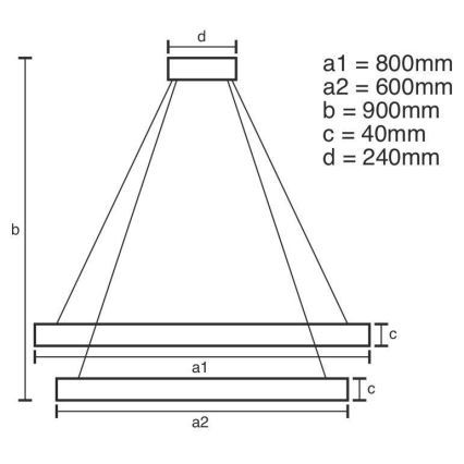 LED Stmievateľný luster na lanku LED/100W/230V 3000-6500K pr. 80 cm + diaľkové ovládanie