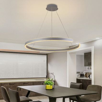LED Stmievateľný luster na lanku LED/100W/230V 3000-6500K pr. 80 cm + diaľkové ovládanie
