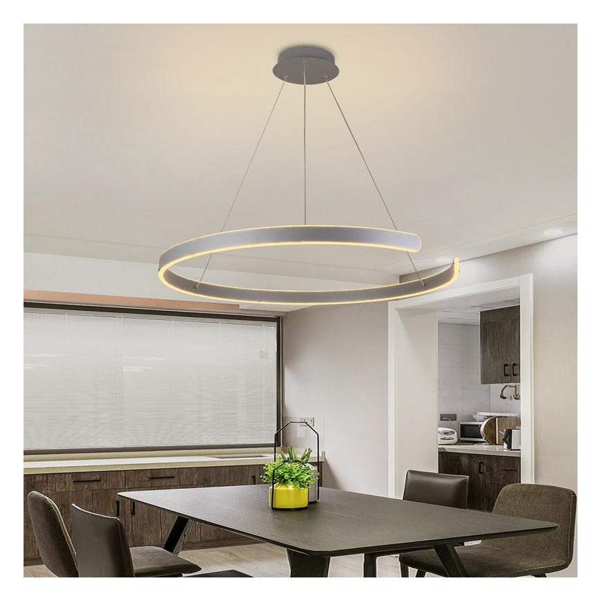 LED Stmievateľný luster na lanku LED/100W/230V 3000-6500K pr. 80 cm + diaľkové ovládanie