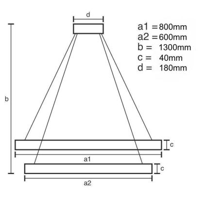 LED Stmievateľný luster na lanku LED/100W/230V 3000-6500K + diaľkové ovládanie