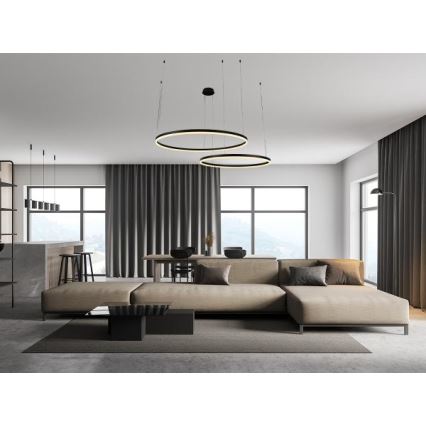 LED Stmievateľný luster na lanku LED/100W/230V 3000-6500K + diaľkové ovládanie