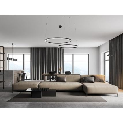 LED Stmievateľný luster na lanku LED/100W/230V 3000-6500K + diaľkové ovládanie