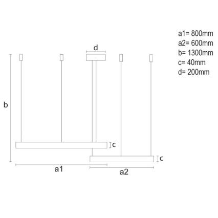 LED Stmievateľný luster na lanku LED/100W/230V 3000-6500K + diaľkové ovládanie