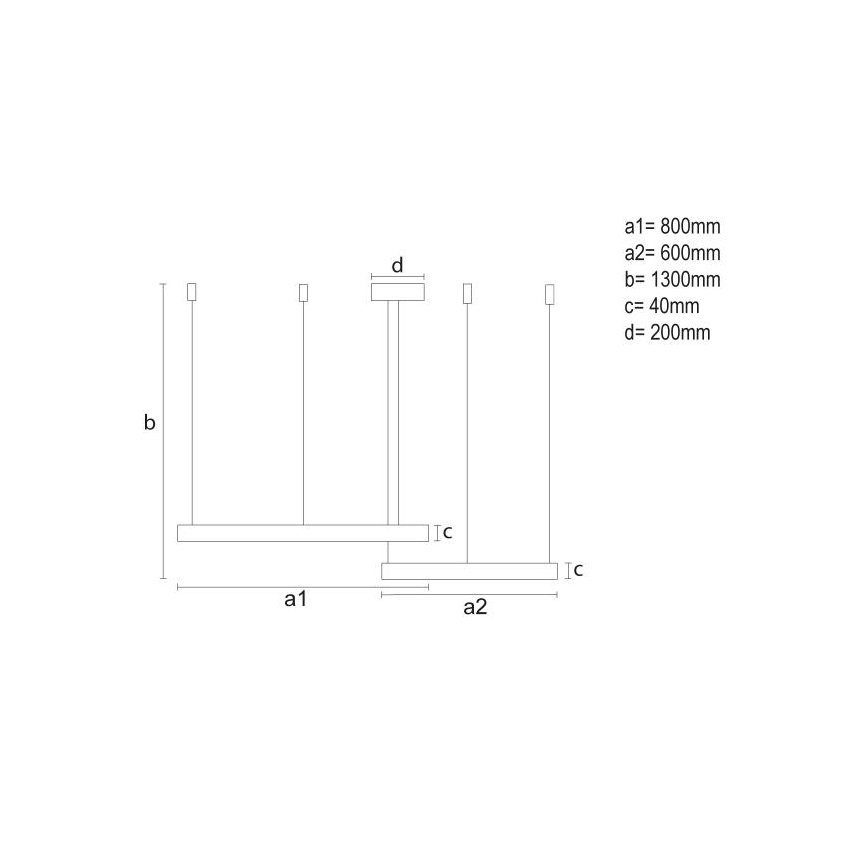 LED Stmievateľný luster na lanku LED/100W/230V 3000-6500K + diaľkové ovládanie