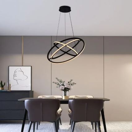 LED Stmievateľný luster na lanku LED/105W/230V 3000-6500K pr. 60 cm + diaľkové ovládanie