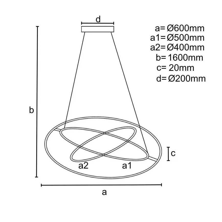 LED Stmievateľný luster na lanku LED/105W/230V 3000-6500K pr. 60 cm + diaľkové ovládanie