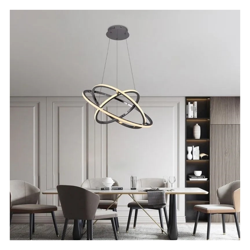 LED Stmievateľný luster na lanku LED/105W/230V 3000-6500K + diaľkové ovládanie