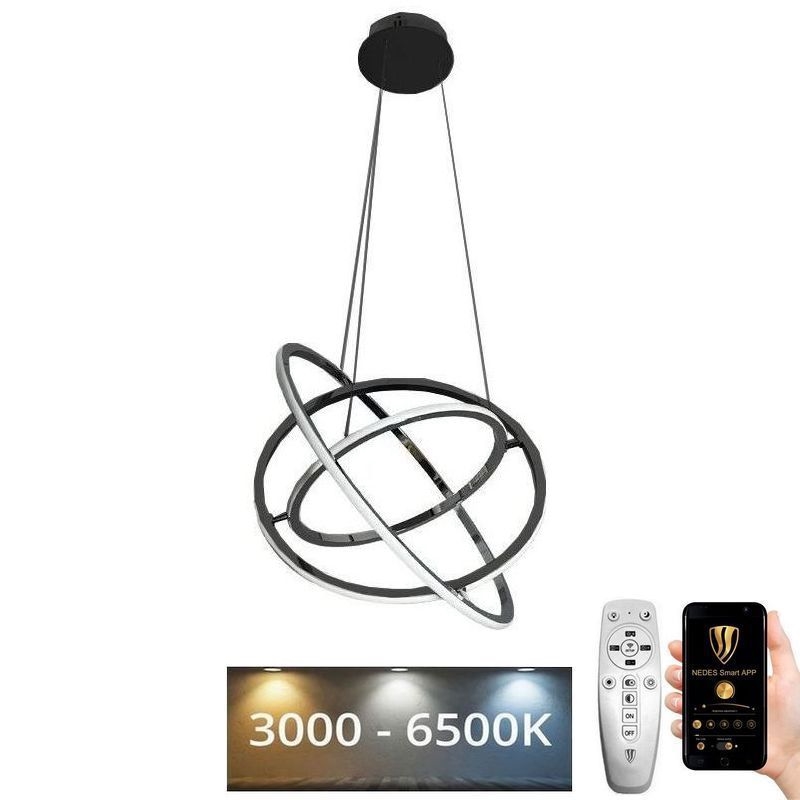 LED Stmievateľný luster na lanku LED/105W/230V 3000-6500K pr. 60 cm + diaľkové ovládanie