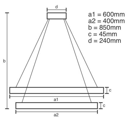 LED Stmievateľný luster na lanku LED/120W/230V 3000-6500K + diaľkové ovládanie