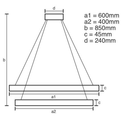 LED Stmievateľný luster na lanku LED/120W/230V 3000-6500K + diaľkové ovládanie