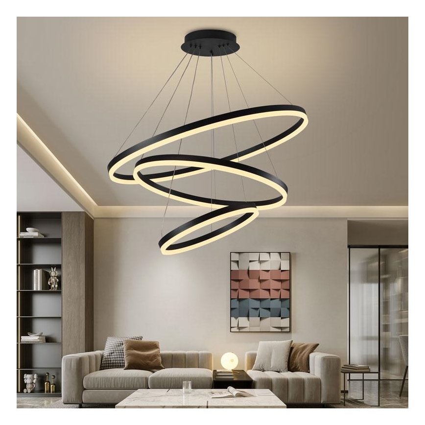 LED Stmievateľný luster na lanku LED/125W/230V 3000-6500K + diaľkové ovládanie