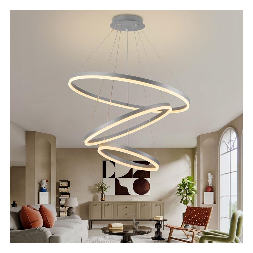 LED Stmievateľný luster na lanku LED/125W/230V 3000-6500K + diaľkové ovládanie