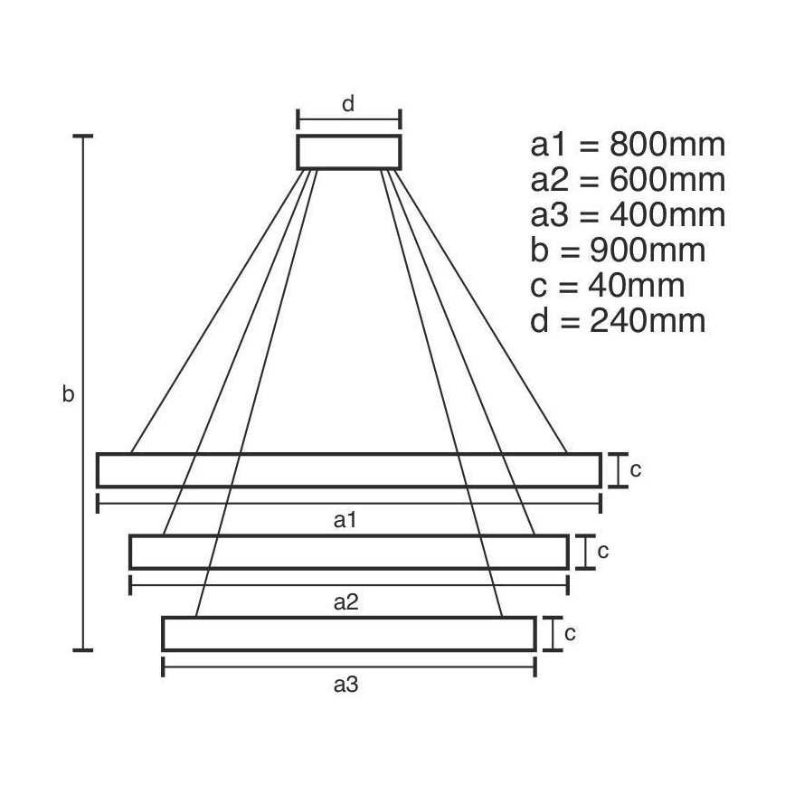 LED Stmievateľný luster na lanku LED/125W/230V 3000-6500K + diaľkové ovládanie