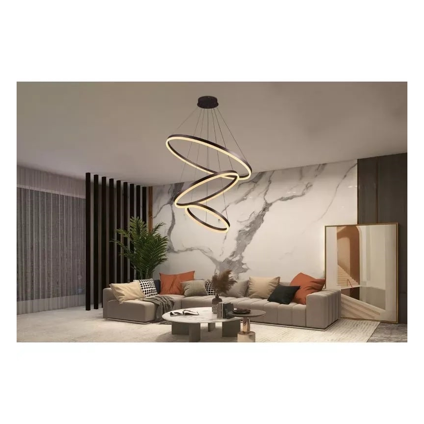 LED Stmievateľný luster na lanku LED/125W/230V 3000-6500K + diaľkové ovládanie