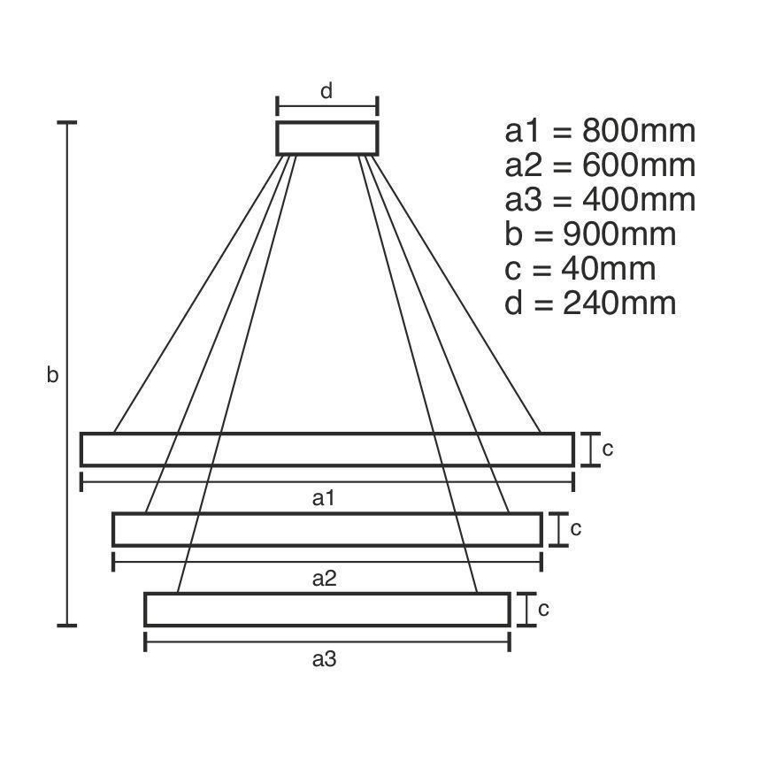 LED Stmievateľný luster na lanku LED/125W/230V 3000-6500K + diaľkové ovládanie