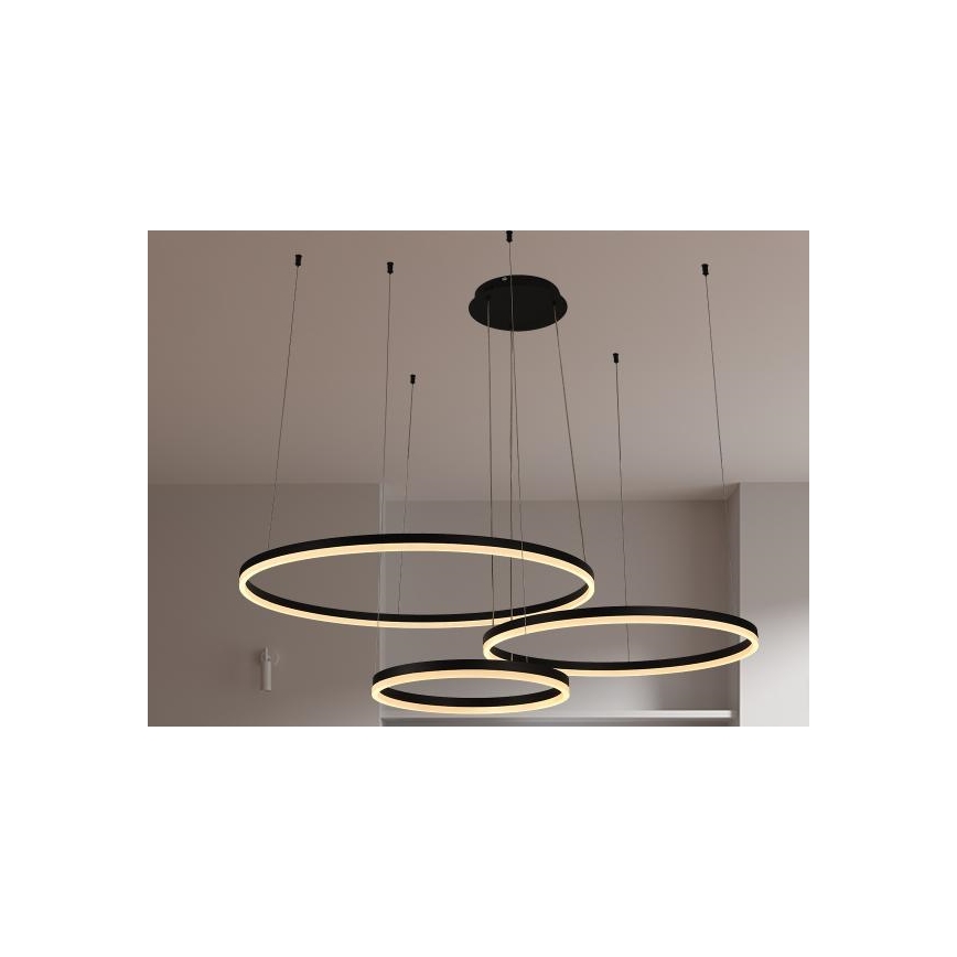 LED Stmievateľný luster na lanku LED/125W/230V 3000-6500K pr. 80 cm + diaľkové ovládanie