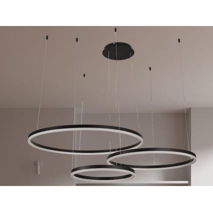 LED Stmievateľný luster na lanku LED/125W/230V 3000-6500K pr. 80 cm + diaľkové ovládanie