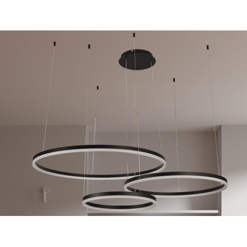 LED Stmievateľný luster na lanku LED/125W/230V 3000-6500K pr. 80 cm + diaľkové ovládanie